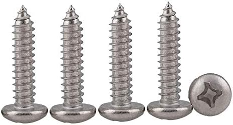 Drenky 100pcs M4 Stainless Steel Self Tapping Screws Phillips Pan Head Srews DIY Woodworking Screws (100PCS M4 x 20mm)