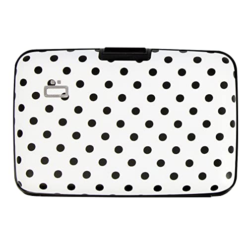 Image of OGON -DESIGNS- Aluminum card holder, RFID Protection against fraud and demagnetization, Compact wallet, Smart Case STOCKHOLM V1 model (Dots)