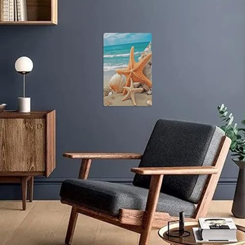 Letrero de estaño decorativo vintage de playa y arte de pared náutico para sala 6