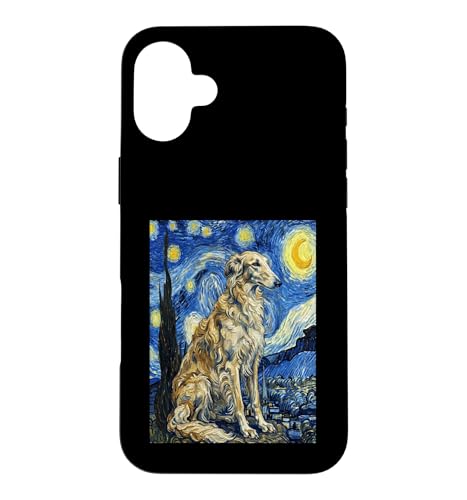 Borzoi Dog van Gogh ������A�[�g�f�U�C�� �X�}�z�P�[�X iPhone 16 Plus �p