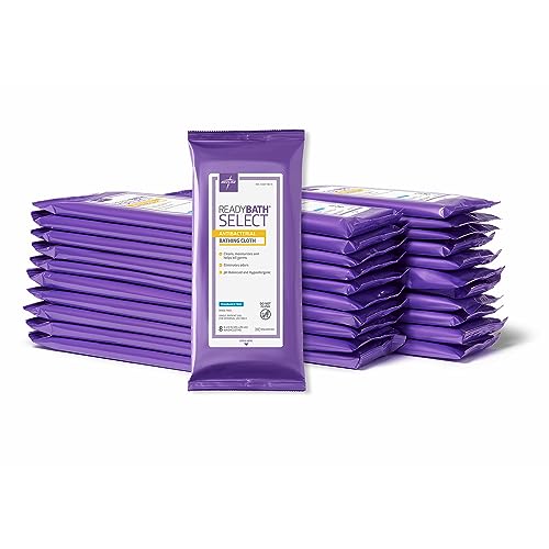 Medline ReadyBath SELECT Antibacterial Body Cleansing Cloth Wipes, Hypoallergenic & Fragrance Free, 8 Count Pack, White (Pack of 30)