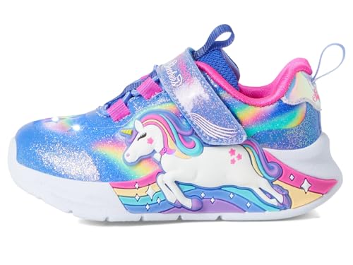 Skechers Girls S Lights: Unicorn Chaser Sneaker, Blue Sparkle/Multi, 6 Toddler4