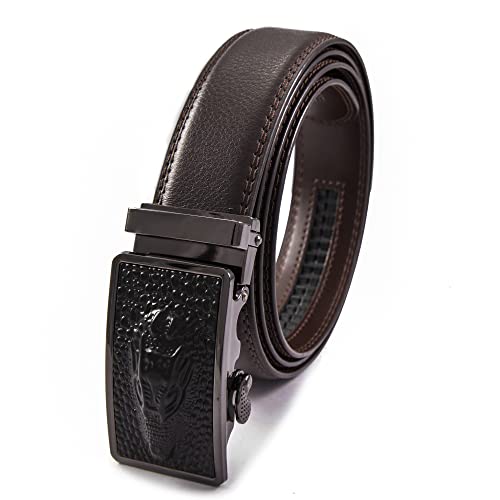 Image of BANGE Mens Genuine Leather Belt with Limited Edition Buckle (a House Of Brands Company design) (T131 BLA BRO)
