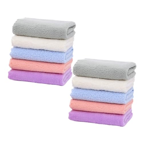 Mikikit Toallitas Para Bebés y Pañuelos Infantiles 10 Piezas Microfibra Absorbentes Suaves Secado Rápido Multicolor Cuidado Piel Delicada Ñiño Baño y Uso Diario