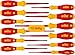 Produktbild Wiha Schraubendreher Set 12-teilig, VDE geprüft, isoliert 1.000 V (41003) I Profi Schraubenzieher Set mit dünner Spitze Schlitz/Kreuz/Kreuzschlitz/Torx/Plusminus I Elektriker Werkzeug