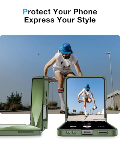 Image of NO.1 Magnetic for Samsung Galaxy Z Flip 7 Case Compatible with MagSafe [Military Grade Drop Tested][Translucent Matte][Anti-Fingerprint] Soft Silicone Bumper for Samsung Flip 7 Case Slim,Green