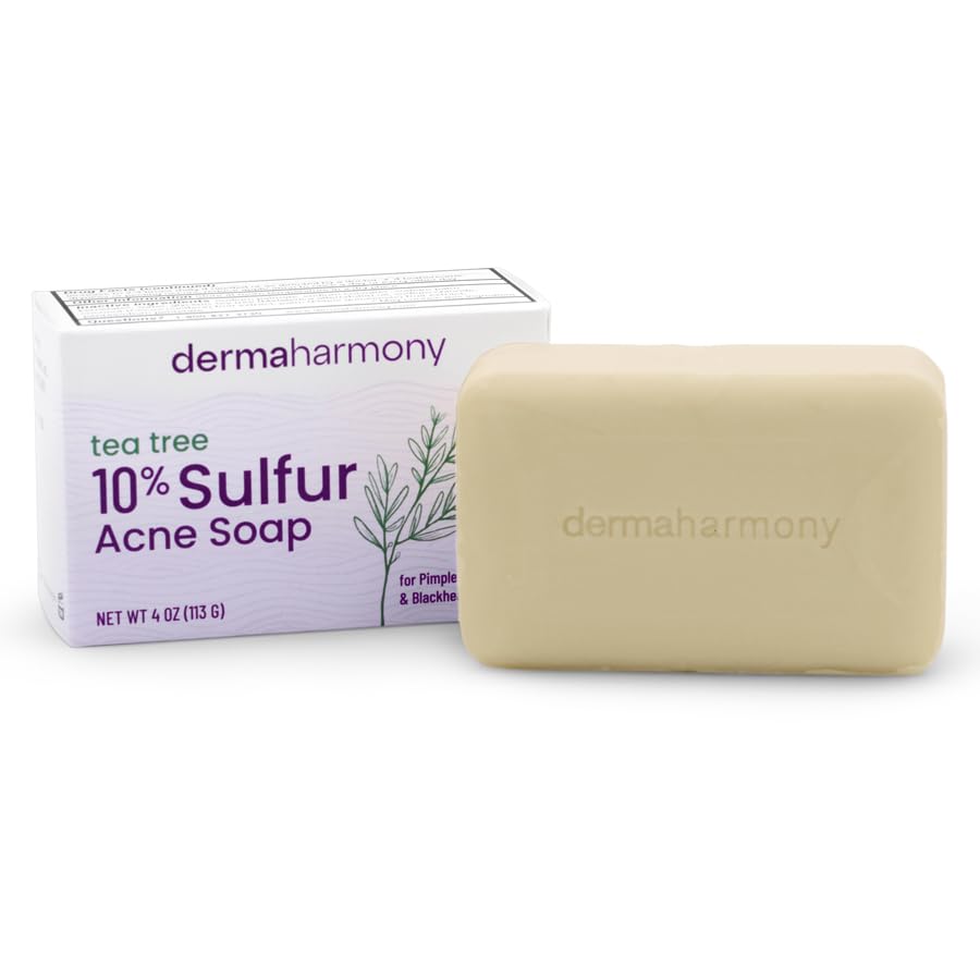 Dermaharmony 10% Sulfur with Tea Tree Oil Acne Bar Soap (4 oz)