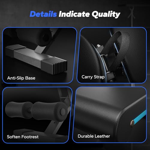 MERACH Weight Bench, 990 LBS/450KG Foldable Weight Benches for Home Gym, Adjustable Weight Bench with 72 Training Angles, Incline Bench Press for Full Body - Image 6