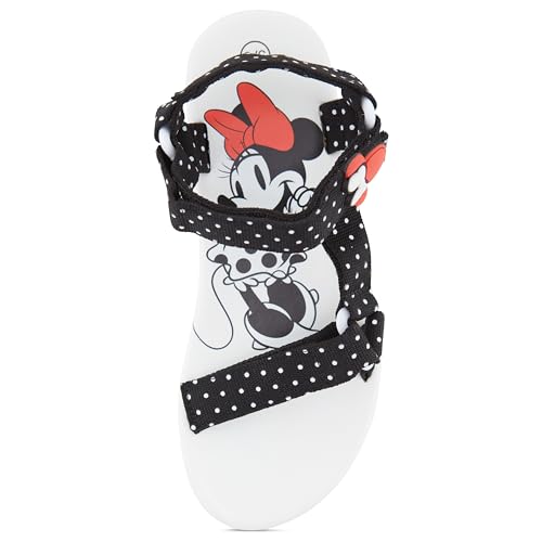 Disney Ladies Minnie Mouse Strap Sandals - Ladies Classic Minnie Mouse Double Strap Sandals Slip On Sandal Shoes4