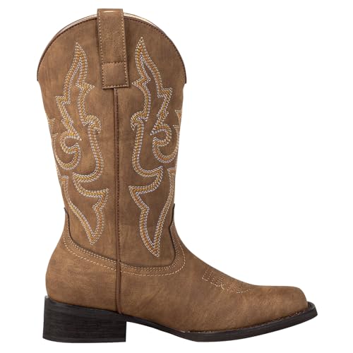 SheSole Square Toe Cowboy Boots for Women Cowgirl Boots Wide Calf Riding Western Boots3