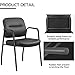 JUMMICO Office Guest Chair Reception Chair PU Leather Waiting Room Chair with Armrests Executive Office Chair Upholstered Set of 2 (Rustic, Black)