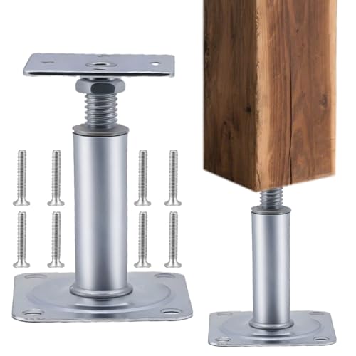 Pfostenträger Höhenverstellbar, 2 Stück Pfostenschuh, 100-130 mm Höhe, Verzinkter Stahl, Zum Aufschrauben, Stützenfuß Bodenfuß Betonfuß Regulierbar für Zäune, Unterstände, Carports, Pergolen Pfostenträger Höhenverstellbar, 2 Stück Pfostenschuh, 100-130 mm Höhe, Verzinkter Stahl, Zum Aufschrauben, Stützenfuß Bodenfuß Betonfuß Regulierbar für Zäune, Unterstände, Carports, Pergolen