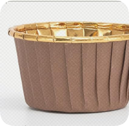 Cupcake Cases, 150PCS Cake Muffin Liners, Greaseproof Foil Baking Cups Paper Wrappers, Cupcake Cases for Baking, Muffin Cases for Baking for Birthday Wedding Party(Brown)