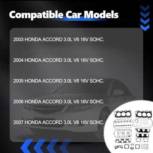 Image of AUCERAMIC HS26334PT Cylinder Head Gasket Set Fit for 2003 2004 2005 2006 2007 Honda Accord 3.0L V6 SOHC J35A4 J34A5