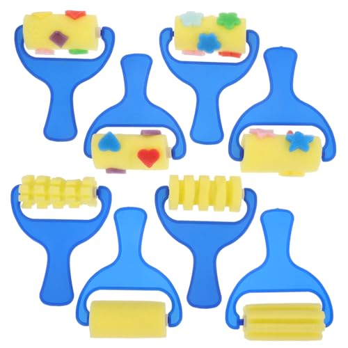 Tofficu 2 Set Sponge Paint Kids Suit Foam Paint Brush Random Pattern Printing Rollers Creative Drawing