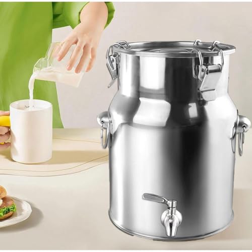 JYBNBBE Stainless Steel Transport Can with Seal, 35L Jug Bucket for Liquid and Solid Storage in Kitchen (Capacity 7Liters)