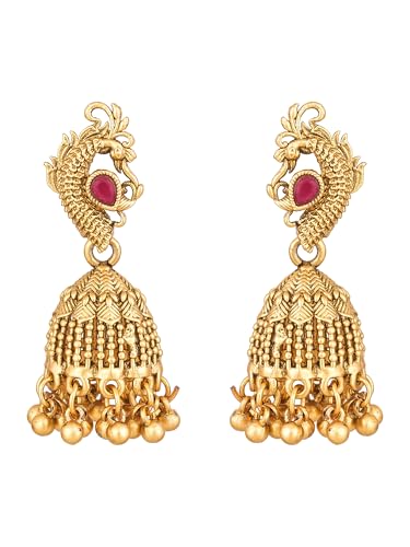 Image of BEVOGUE Exquisite Necklace Set for Women Stylish | Temple Jewellery Set for Women in Choker Style | South Indian Jewellery Set Traditional | Perfect Gifts for Woman