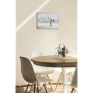 Welcome To Our Farmhouse Sign Canvas Wall Art PrintsWindmill Wood Texture Paintings Prints11x14 inches Artwork for Farm Themed Decor Farmhouse Outdoor Porch Living Room Home