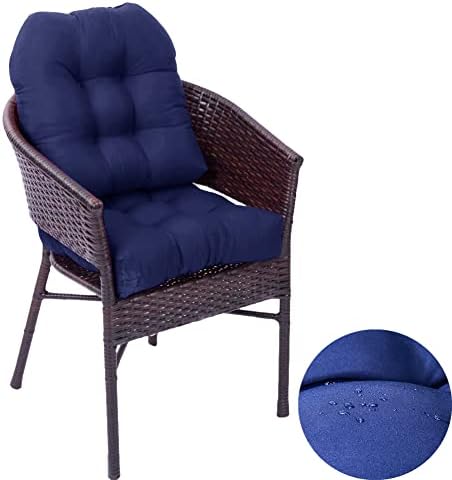 GPPSUNGD Rocking Chair Cushion Set 2 Pack U Shape Patio Seat Cushions Soft Thickened Indoor/Outdoor Patio Chaise Lounger Cushion 18.9 x 18.9 Inch (Navy)