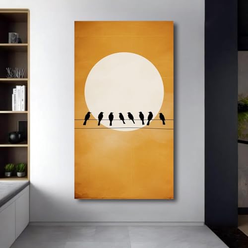 Tableau oiseaux sur fil de fer haut de gamme avec cadre intérieur
