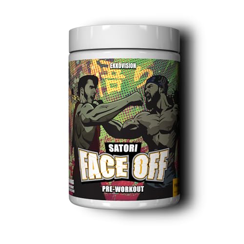 Image of Ekkovision Pre Workout Satori Face Off with Tingle, Pineapple Flavor, Preworkout for Men, Pre Workout Powder, Energy, Focus, Performance Support for Gym, Weightlifting, Running, Training, 40 Servings