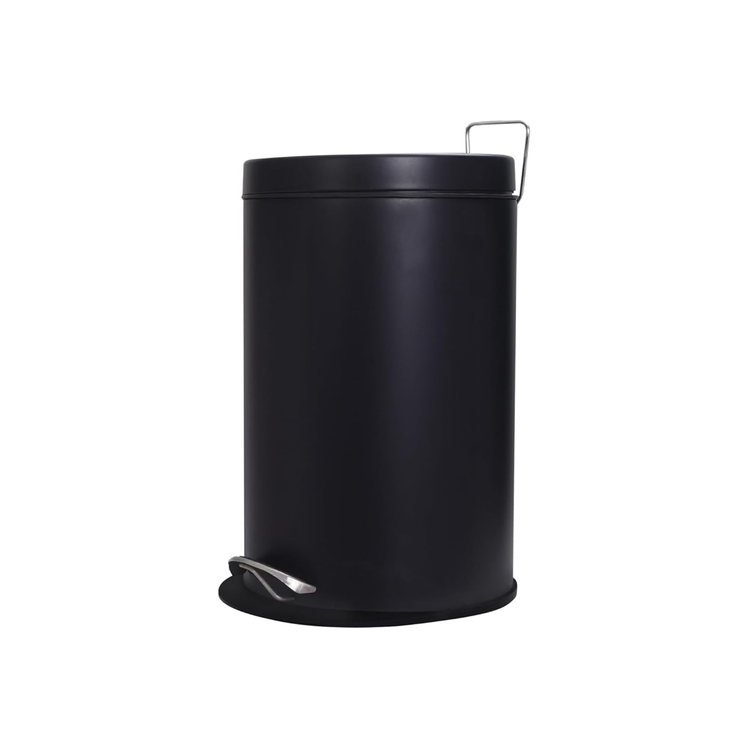 Round Pedal Waste Bin, 7L, Matte Black, Step Trash Can with Lid-image-15
