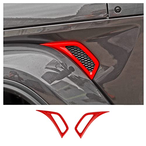Image of Voodonala for Jeep JL Air Conditioner Outlet Vent Trim for 2018 2019 Jeep JL Wrangler Unlimited Red 2PCS