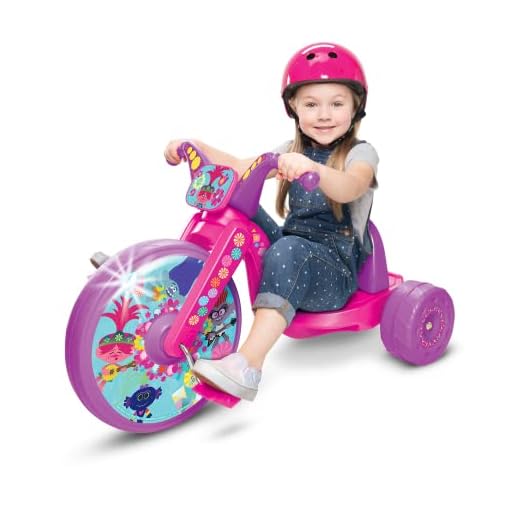 Fly Wheels Trolls 2 15" Cruiser Ride-On with 3 Position Adjustable Seat, Ages 3-7