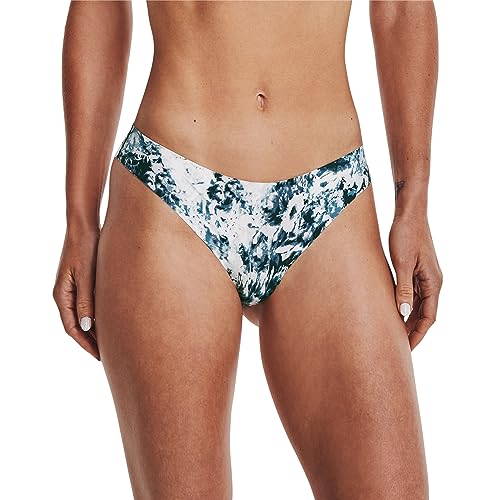 Image of Under Armour Women's Thong Printed Underwear 3-Pack, Blue Flannel (597) /Blue Flannel, Large