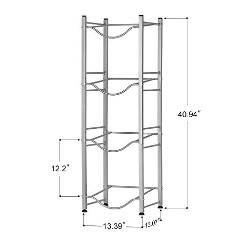 Water Cooler Jug Rack, 4-Tier Water Bottle Storage Rack Detachable Heavy Duty Water Bottle Cabby Rack #TOP1