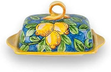 Hand Painted Limone Butter Dish From Italy