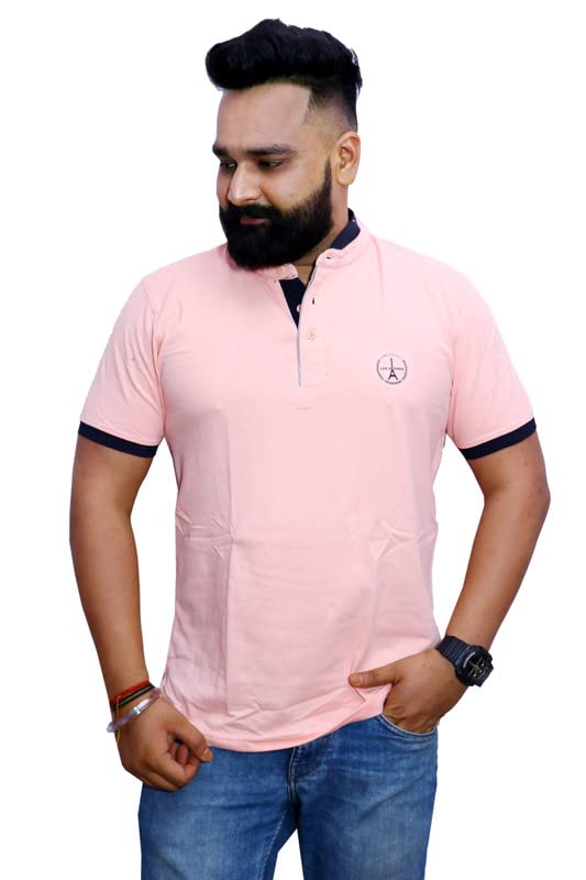 Life of ParisMens Cotton Henley Neck/Chinese Collar Tshirt