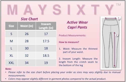 MAYSIXTY Calça legging capri feminina com bolsos, casual, ioga, treino, corrida, exercício, justa, p