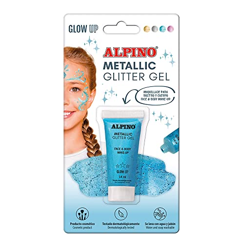 Metallic Glitter Gel Alpino Fiesta Color Azul | Gel Purpurina Metalizado Con Base De Color Azul | Purpurina Líquida