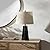 BoutiqueRugs Asalatganj Contemporary Geometric Ceramic Bedside Table Lamp for Bedroom Nightstand - Modern End Side Lighting for Living Room - Shade Linen - Black, Cream - 22" H