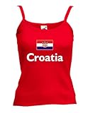 Gewicht: 210 g/m² Fruit of the Loom Croatia/Kroatien Damen T-Shirt Lady Fit Straprot XS