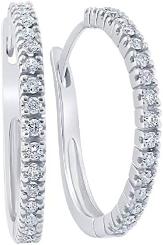 1/2ct Diamond Hoops 10K White Gold