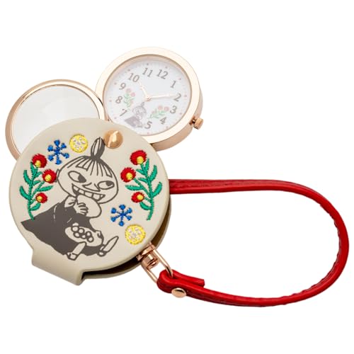 [フィールドワーク] 懐中時計 フィールド ワーク レディース アナログ ルーペ 1.5倍 ストラップ付き ムーミン 刺繍入りハングウォッチ リトルミイ ホワイト MOM015-1