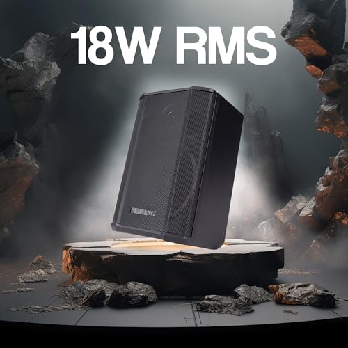 Image of PERSANG Soundbox 2.0 Portable Speaker with UHF Wireless Microphone (Orange) | (13.97 cm) Dual Woofers | Upto 4 Hours Playback Time | 18 W RMS | Bluetooth Party Speaker (Black, 2.0 Channel)