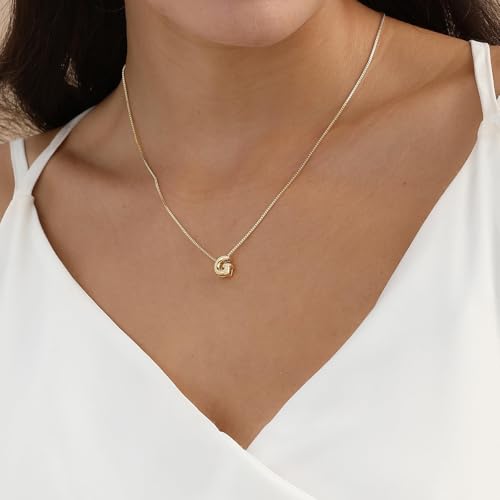 Image of Personalized Bubble Letter Initial Necklace, 14K Gold Plated, Dainty Pendant for Women, Trendy Gold Jewelry