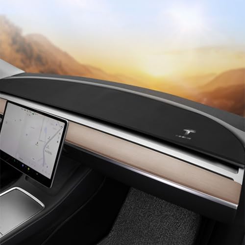 Drocoge Dashboard Cover for Tesla Model 3 Model Y 2017-2023 Flannel Dash Cover with Silicone Anti-Slip Accessories Interior for Tesla Model 3/Y 2017-2020 2021 2022 2023