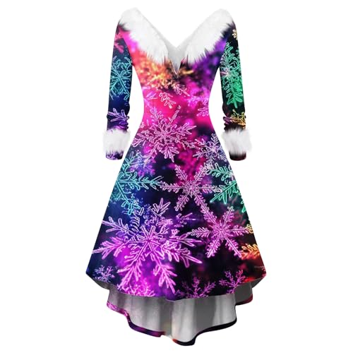 TOFOTL Ugly Christmas Dress Ugly Christmas Sweater Weihnachtliche Sexy Santa Kostüm Rockabilly Weihnachtskleid Sexy Damen Bekleidung Midi Retro...