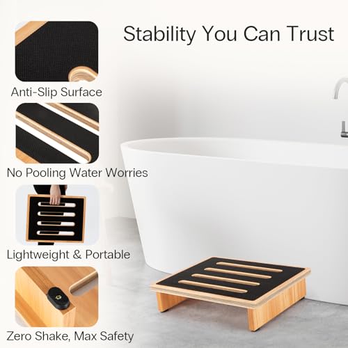 StrongTek One Step Stool for Adults with Non-Slip Rubber Stepping Surface, Po...