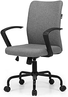 Hbada Desk Task Computer Chair - Modern Fabric Low Back Office Chair with Adjustable Height, for Reception Dinning Conference Room, Black