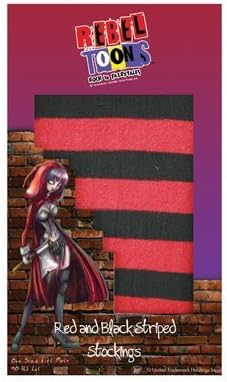 Medias de rayas rojas y negras para adultos, RojoNegro