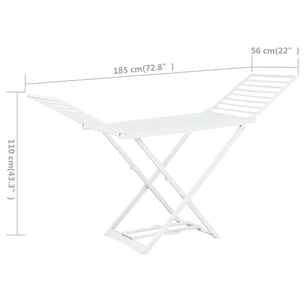 vidaXL Stendibiancheria da Pavimento Pieghevole con Ali Leggero Robusto Resistente Pratico Stendino Accessori Lavanderia Bianco in Plastica