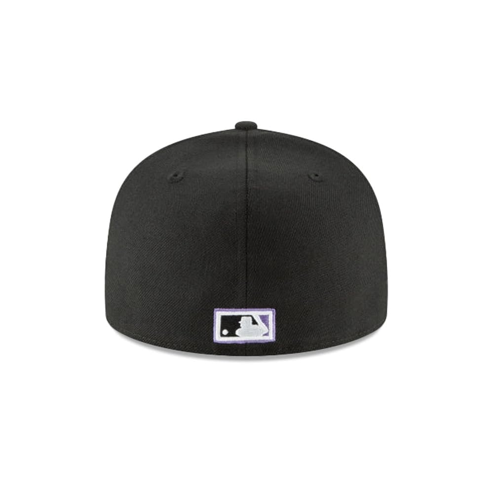 New Era MLB 59FIFTY Tampa Bay Rays Baseballkappe, Team-Farbe, Cooperstown-Logo, authentische Kollektion, angepasste Baseballkappe, Schwarz