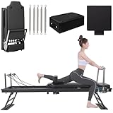 Máquina reformadora de pilates para el hogar, negro + caja