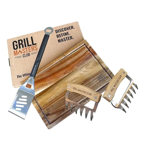 Pack Grill Masters Club: Tabla de Cortar de Madera, Garras para Carnes y Espátula para Parrilla, Regalos para Amantes de la Barbacoa miniatura 1
