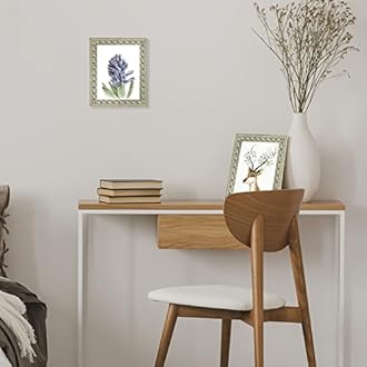 Golden State Art, 8X10 Ornate Finish Photo Frame, Silver Beige Color, Real Glass